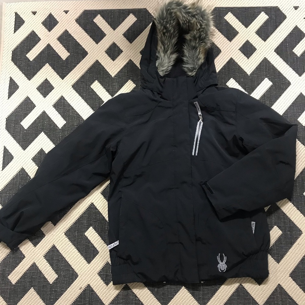 Girls Spyder synthetic down winter coat.